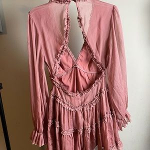 Blush backless dress